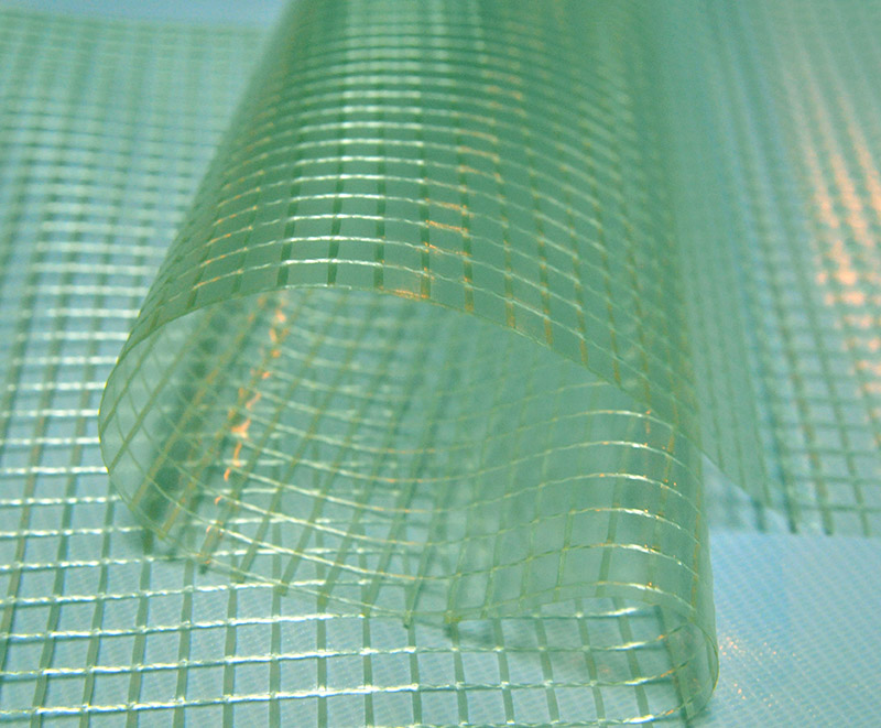 Lona de malha laminada de poli PVC transparente transparente verde